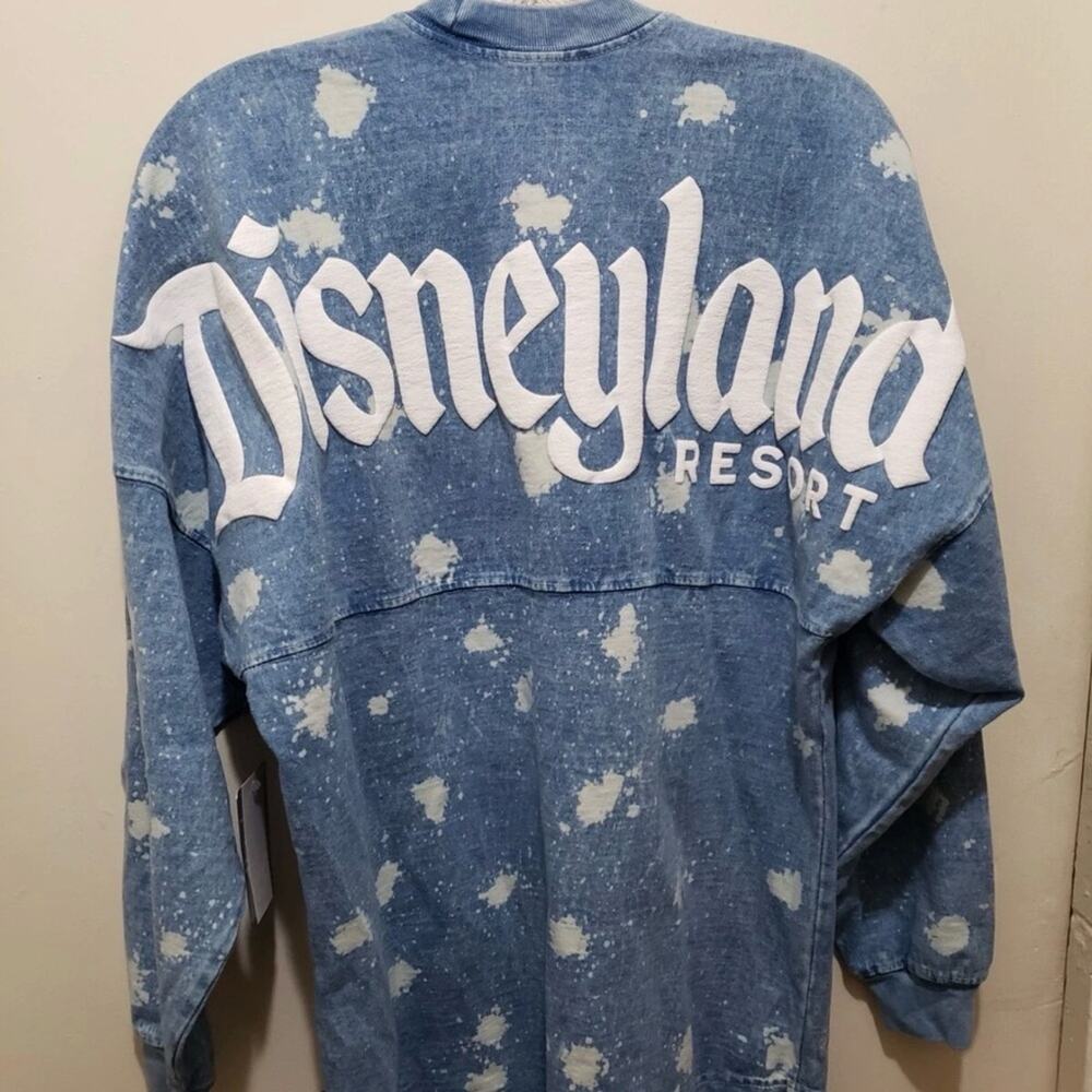 Disney Disneyland Resort Spirit Jersey Medium oversized bleach splatter denim